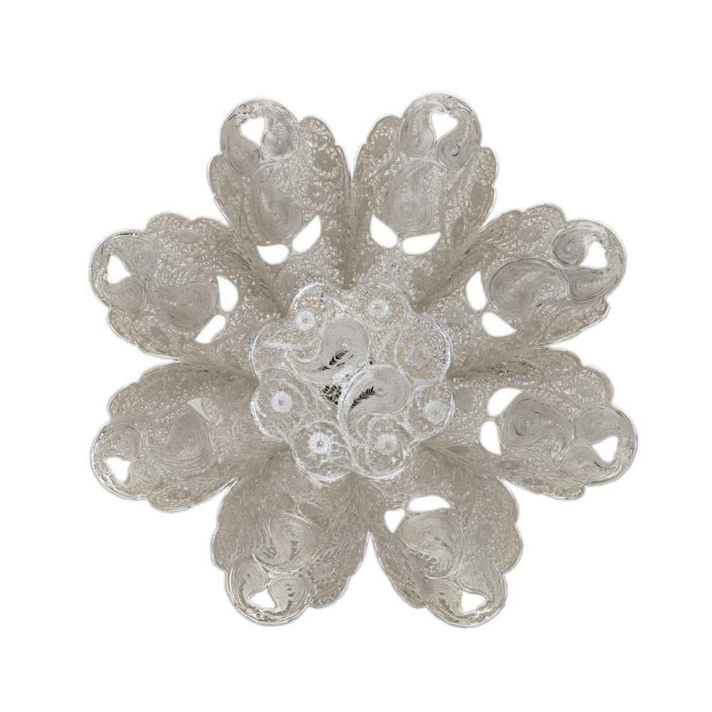 وعاء زخرفي إيراني مصنوع يدويًا بالفضة تابان