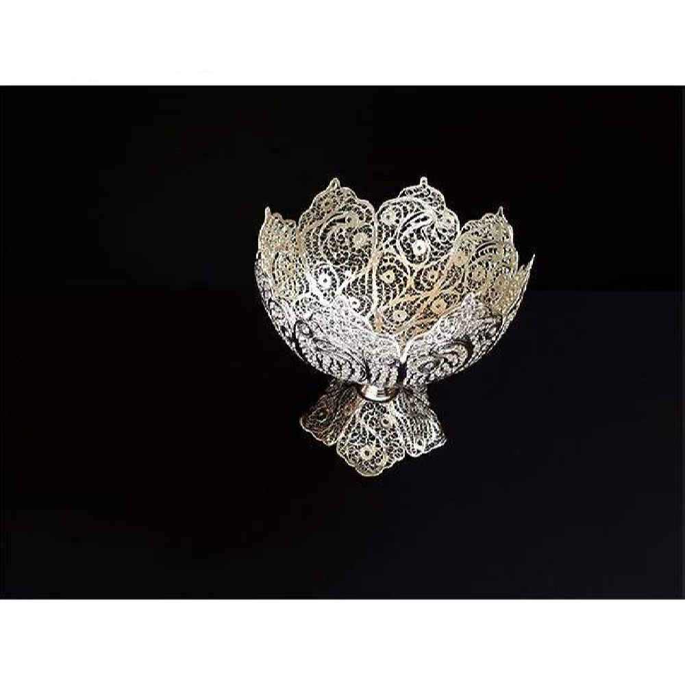 وعاء زخرفي إيراني مصنوع يدويًا بالفضة تيدا 15