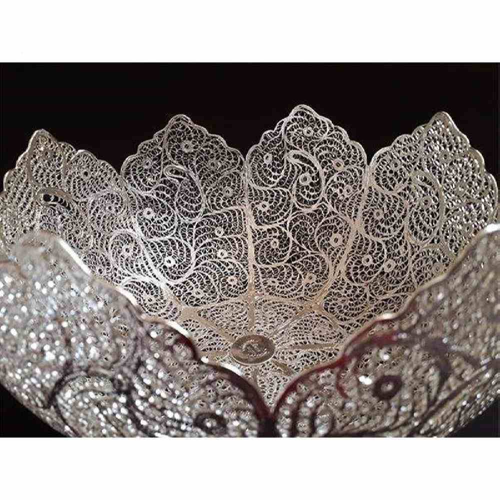 وعاء زخرفي إيراني مصنوع يدويًا بالفضة تيدا 36