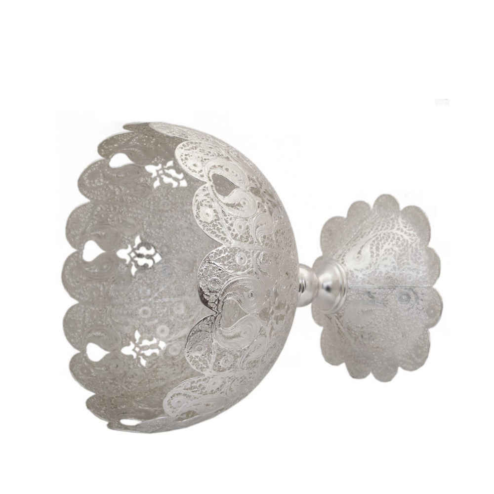 وعاء زخرفي إيراني مصنوع يدويًا بالفضة بهناز