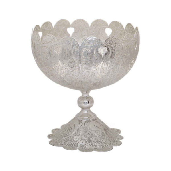 وعاء زخرفي إيراني مصنوع يدويًا بالفضة بهناز