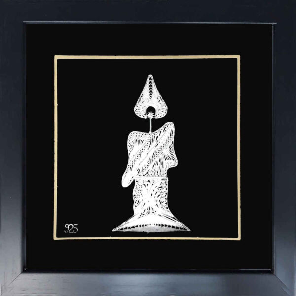 لوحة فن تطويع الفضة المؤطرة - فن الشمعة الفني