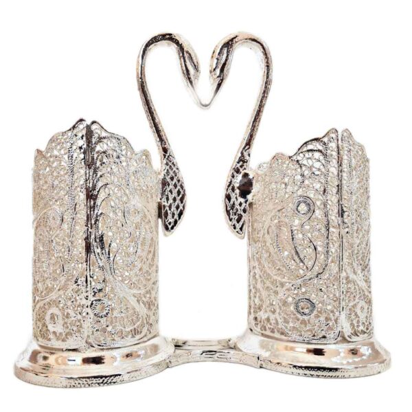 حامل ملاعق فضي إيراني بتقنية الفيلغريه - موديل جوان