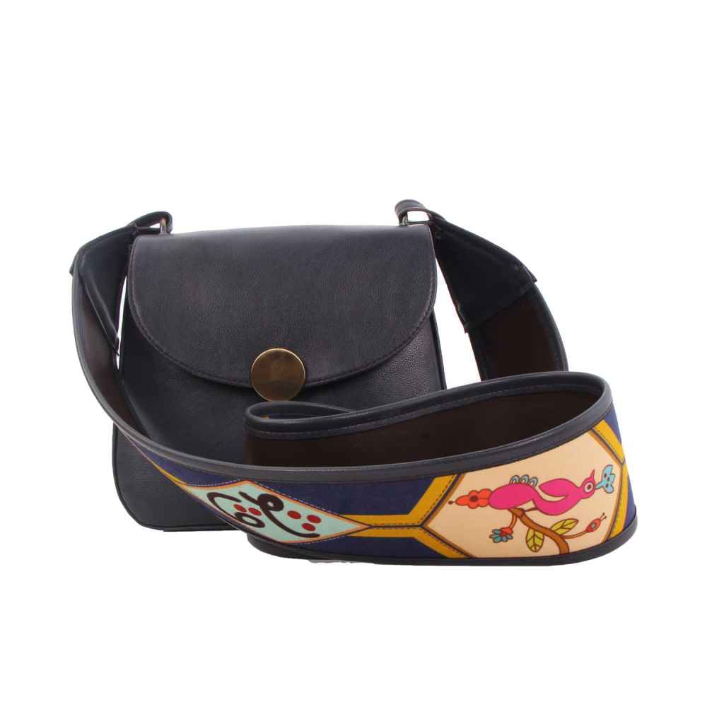 حقيبة كتف جلدية مصنوعة يدويًا بطراز فارسي – آسمان