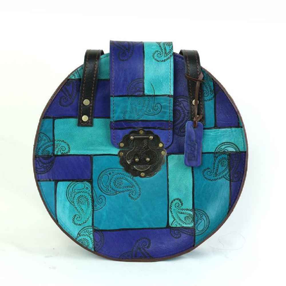 حقيبة كروس بودي فاخرة من الجلد المصنوع يدويًا – إصدار دائري