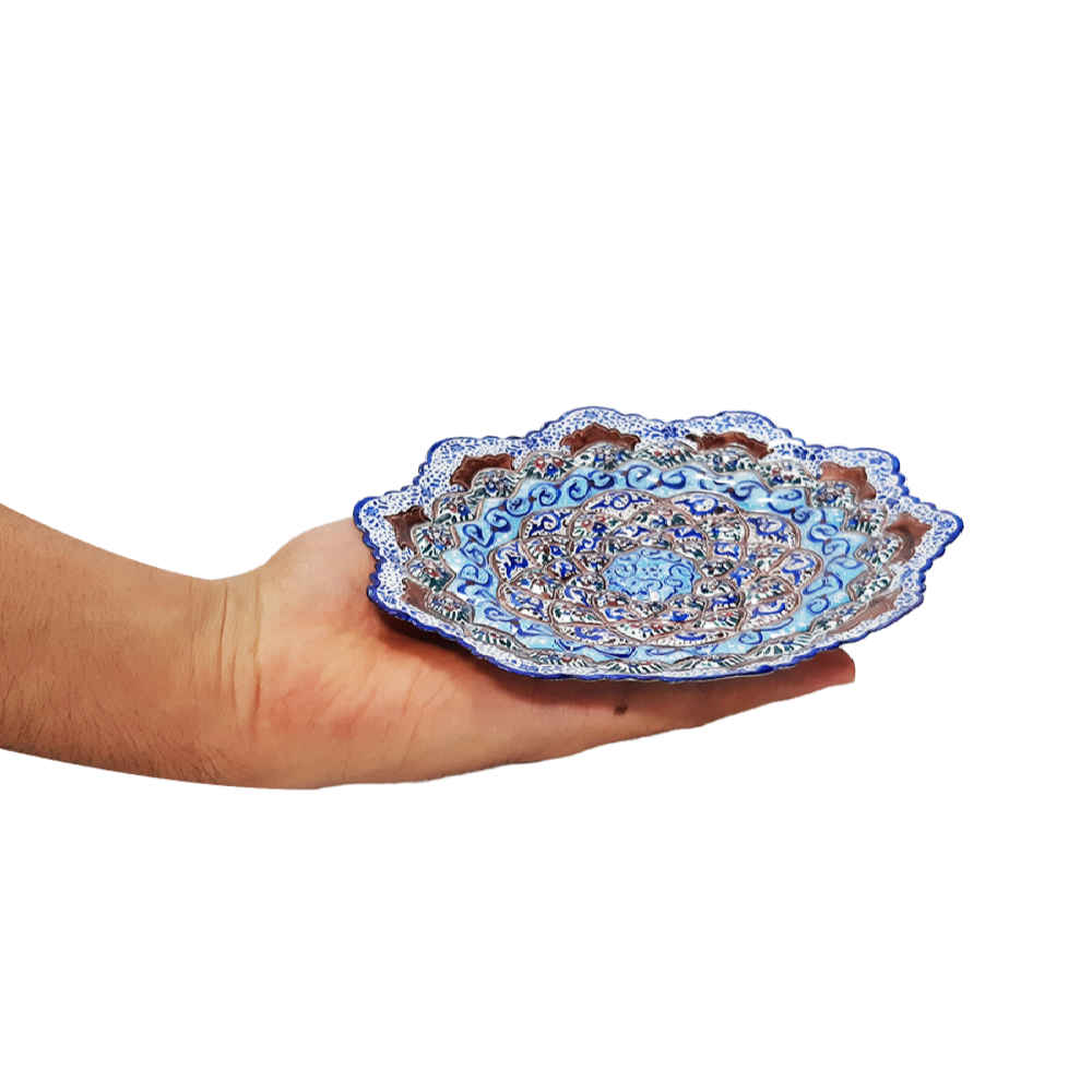 لوحة من النحاس مطلية يدوياً بالمينا الإيراني نموذج بامداد