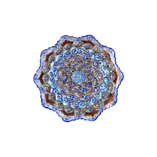 لوحة من النحاس مطلية يدوياً بالمينا الإيراني نموذج بامداد