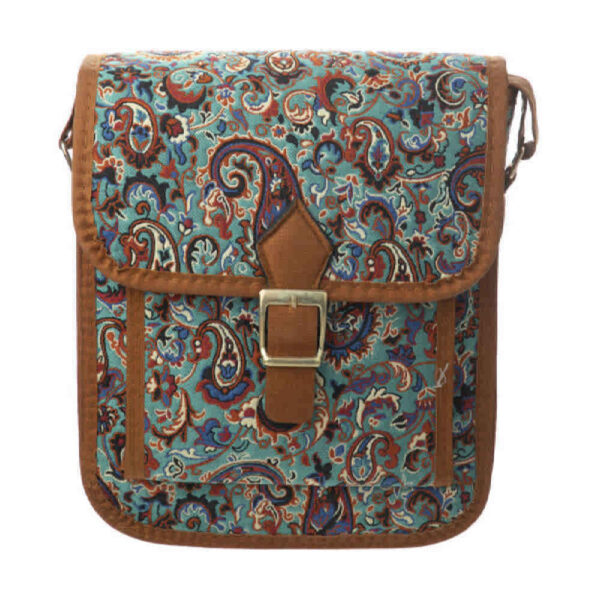 حقيبة كتف عبر الجسم من الترمه بنقوش بوهيمية فارسية – زمان