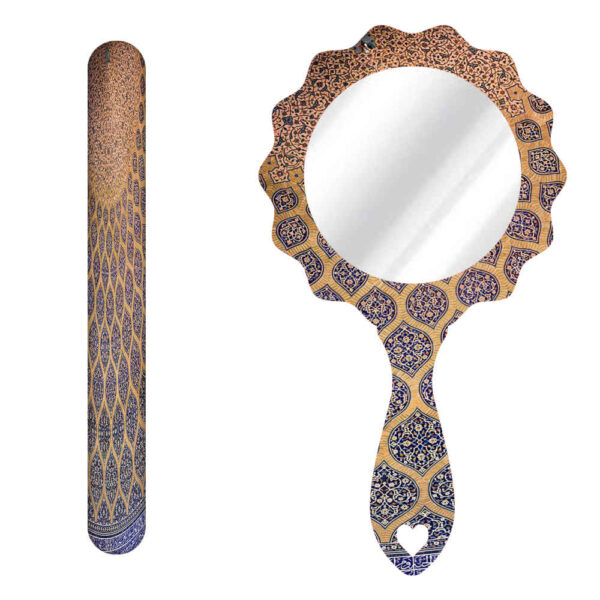 مجموعة ملف أظافر معدني ومرآة بنمط إيراني صناعي