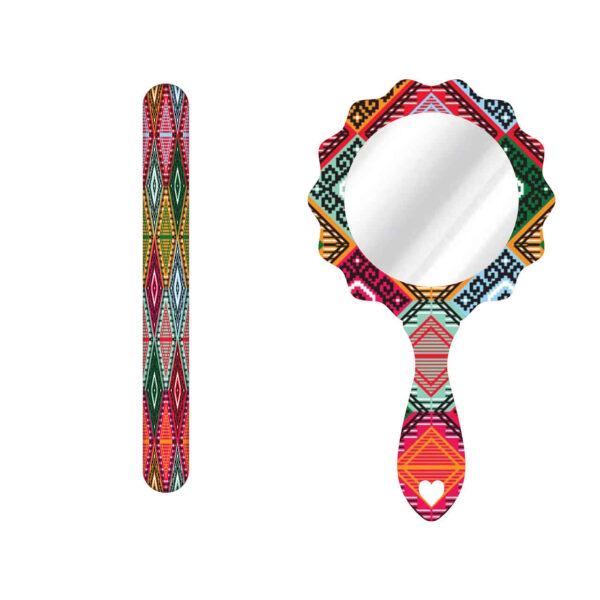 مجموعة ملف أظافر معدني ومرآة بنمط إيراني