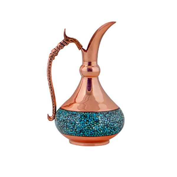 إبريق نحاسي مزخرف بتطعيم الفيروز من الحرفيين الإيرانيين - هستي