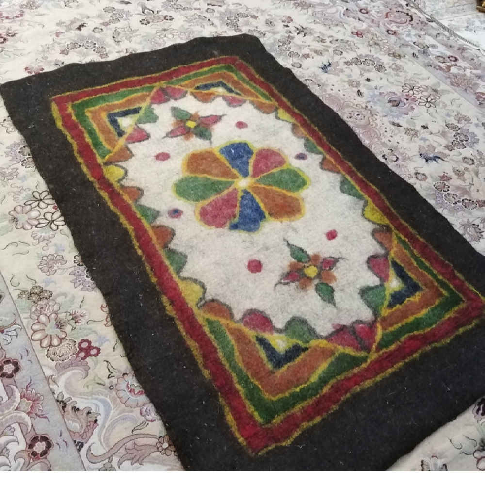 سجاد صوف إيراني مرقع 100% طبيعي ومصنوع يدويًا مانا
