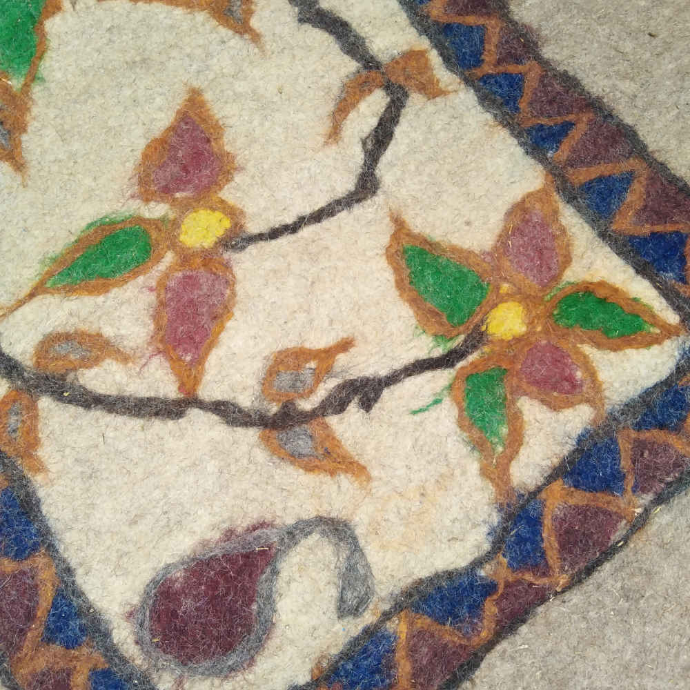 سجاد صوف إيراني مرقع 100% طبيعي ومصنوع يدويًا رامين