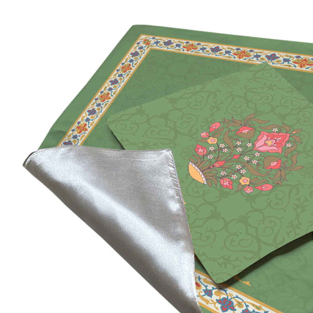 سجادة صلاة محمولة للمسلمين بحجم جيب ومحمولة سجادة إسلیمي خضراء