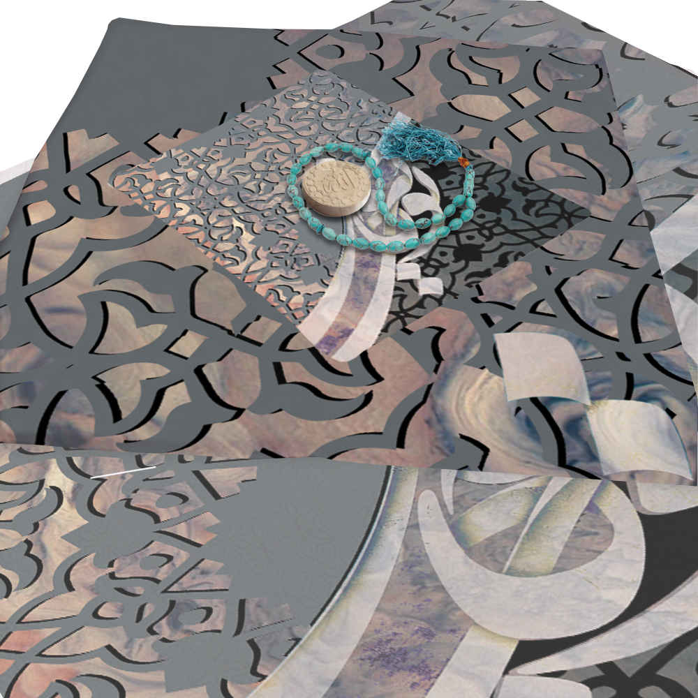 سجادة الصلاة الإسلامية بالمخمل الخفيف الساجدة بتصميم الخط الإيراني