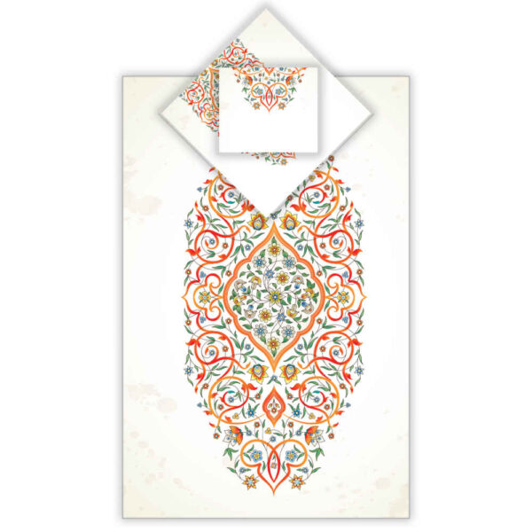 سجادة الصلاة الإسلامية بالمخمل الخفيف مع الأبيض