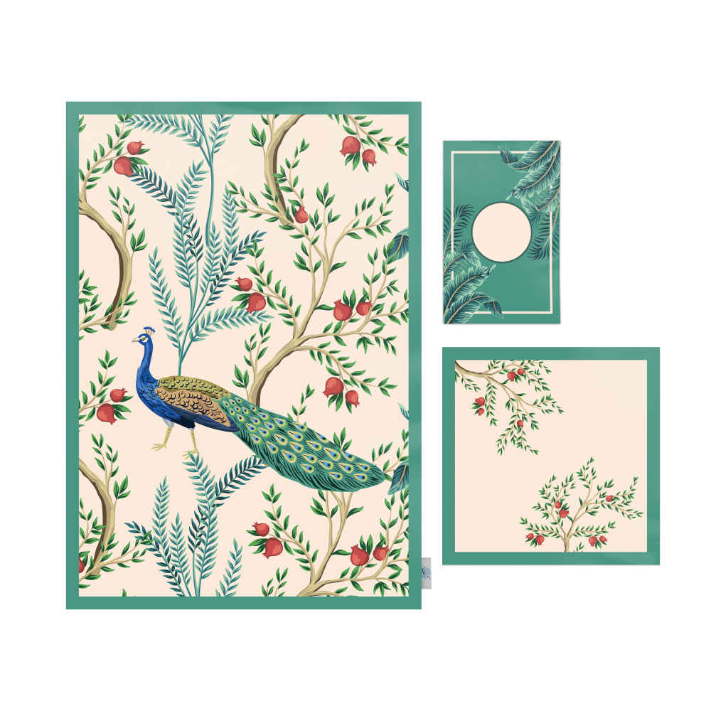 سجادة الصلاة الإسلامية بالمخمل الخفيف الساجدة بتصميم الطيور والزهور