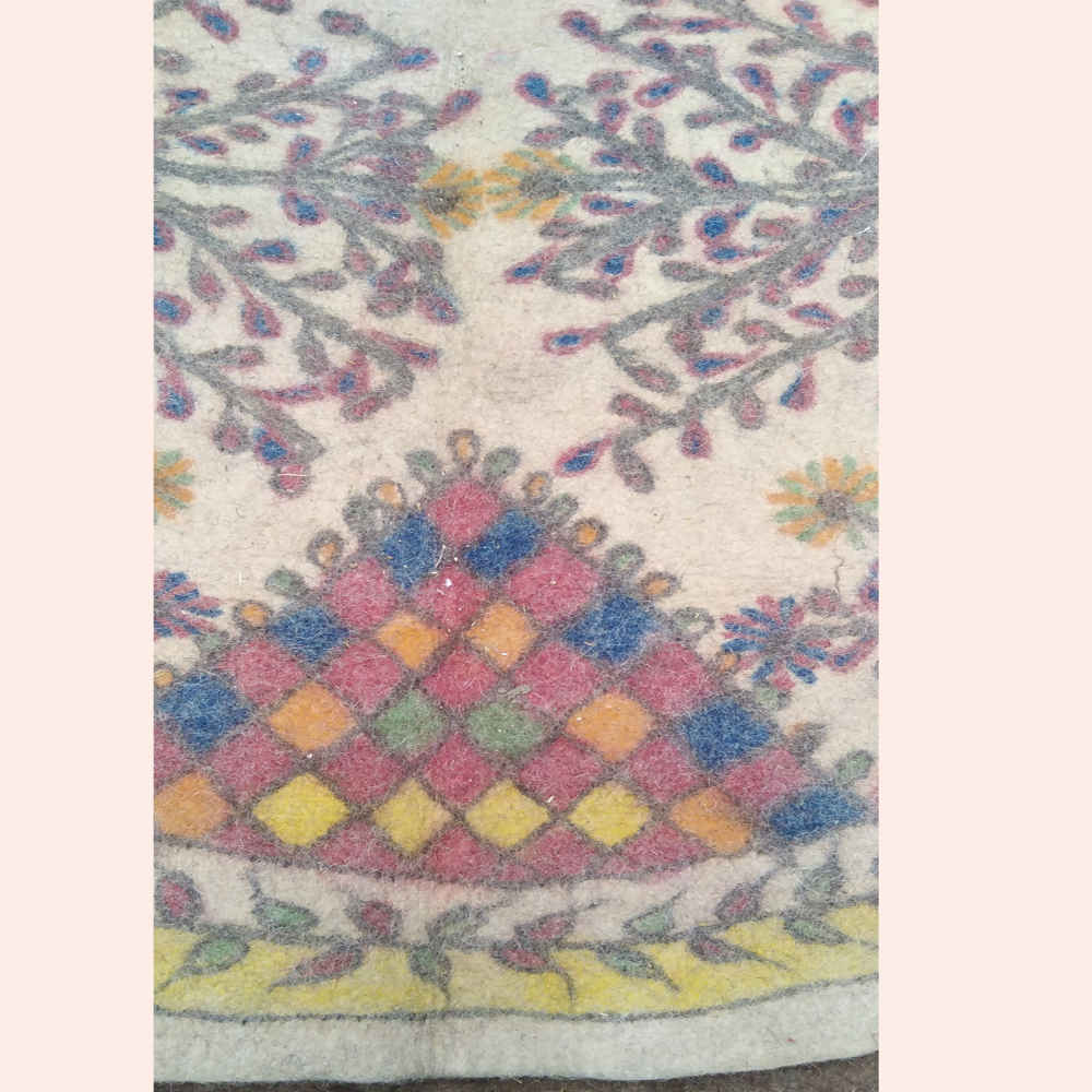 سجاد صوف إيراني مرقع 100% طبيعي ومصنوع يدويًا راها