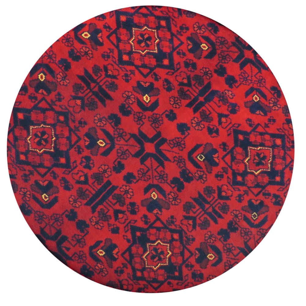 مقعد قدم تقليدي من المخمل مستوحى من الفن الإيراني – أحمر سرخ