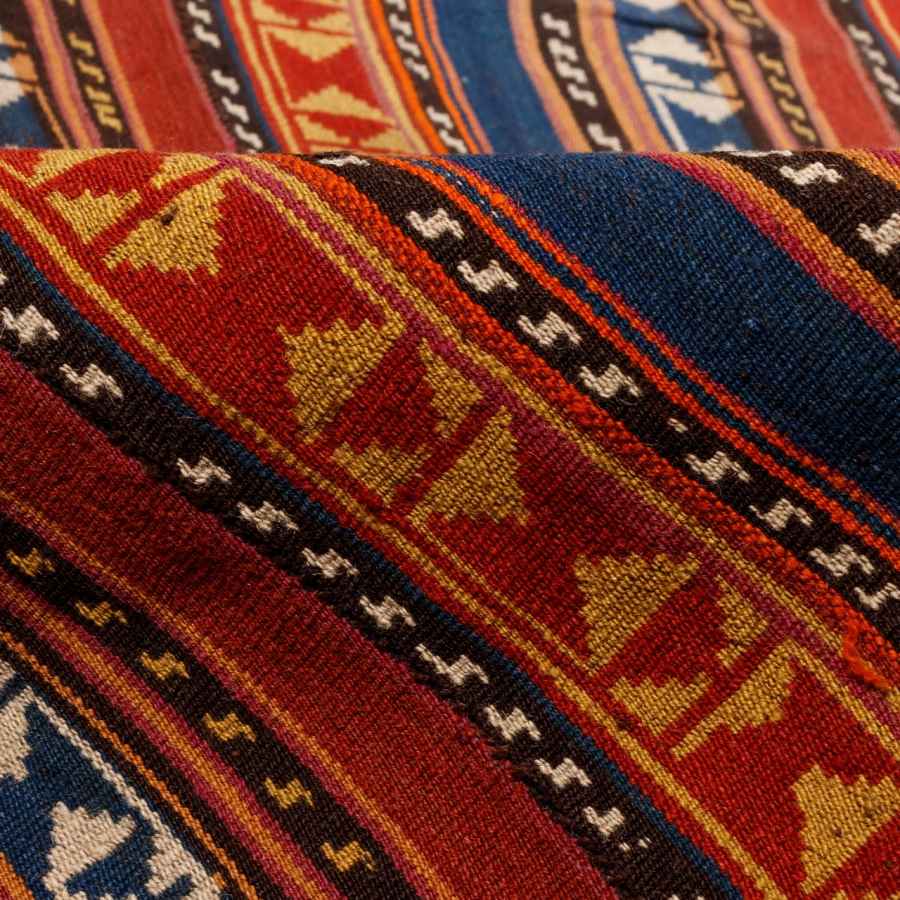 سجادة جاجيم إيرانية أصيلة منسوجة بخطوط موديل روزا