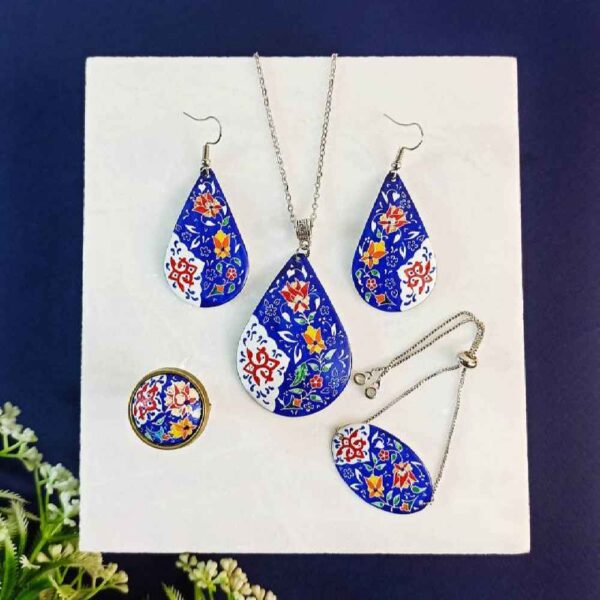 مجموعة مجوهرات إيرانية من ميناکاری موديل لاجورد