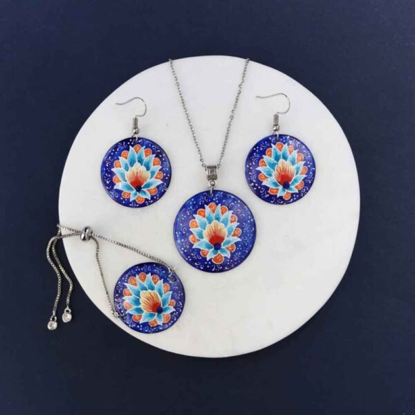 مجموعة مجوهرات إيرانية من ميناکاری موديل لوتس