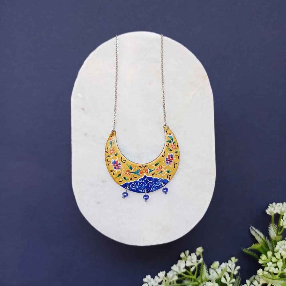 مجموعة مجوهرات إيرانية من ميناکاری موديل القمر الأصفر