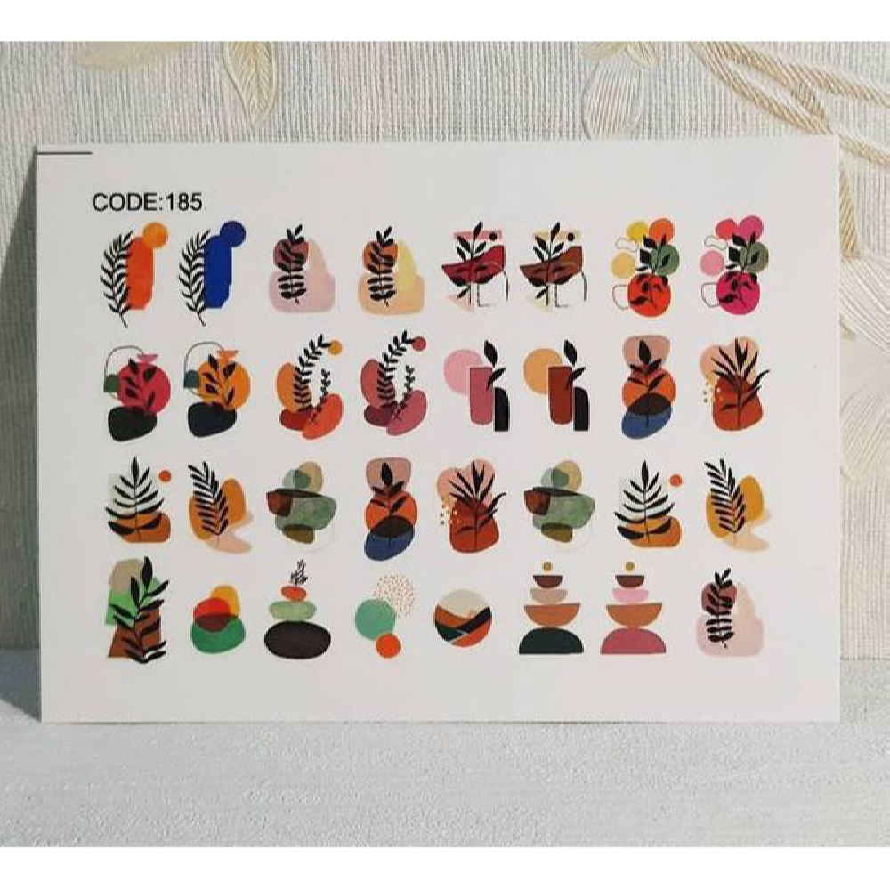 ملصقات أظافر بأوراق – تصميم برگ