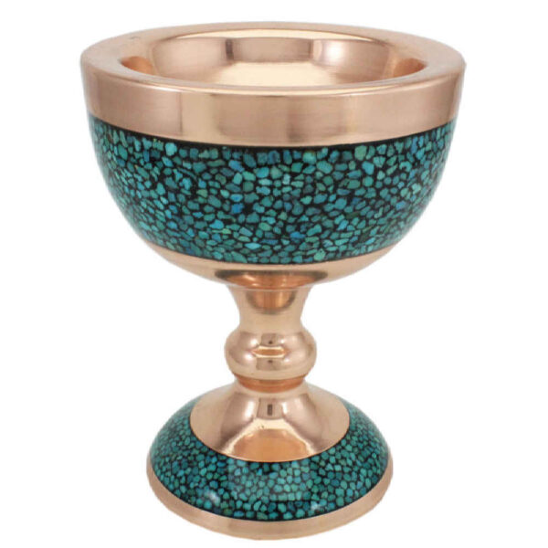 وعاء زخرفي إيراني مصنوع يدويًا بالخرز الفيروزي حامد