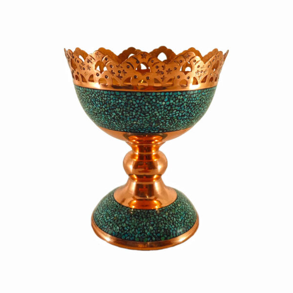 وعاء زخرفي إيراني مصنوع يدويًا بالخرز الفيروزي لينا