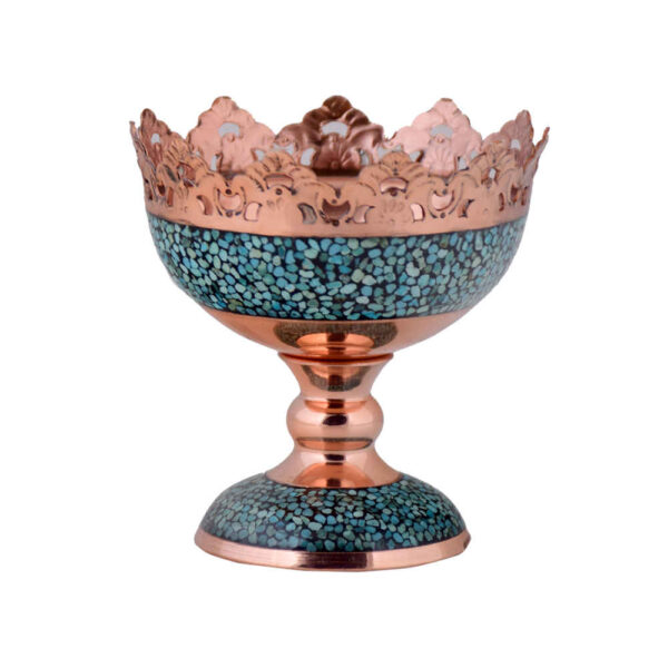وعاء زخرفي إيراني مصنوع يدويًا بالخرز الفيروزي رونيكا