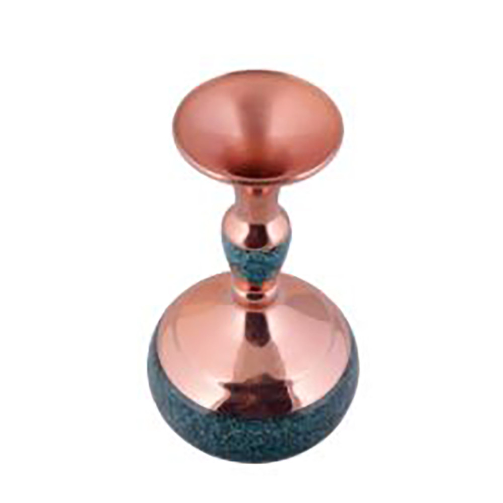 مزهرية إيرانية مطروقة ومزينة بالتركواز الزخرفية يدويًا شيما