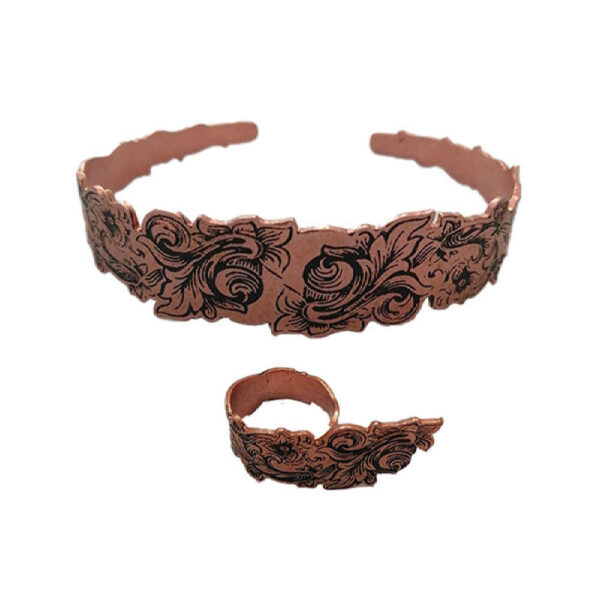 مجموعة من سوار وخاتم نحاسي موديل بهار