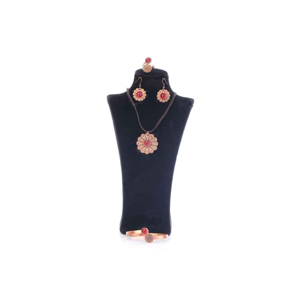 مجموعة مجوهرات نحاسية موديل لوتس الإيراني