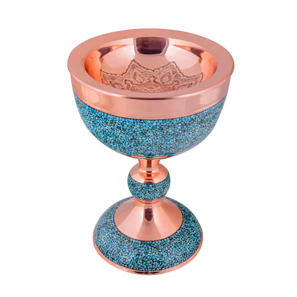 وعاء زخرفي إيراني مصنوع يدويًا بالخرز الفيروزي تارا