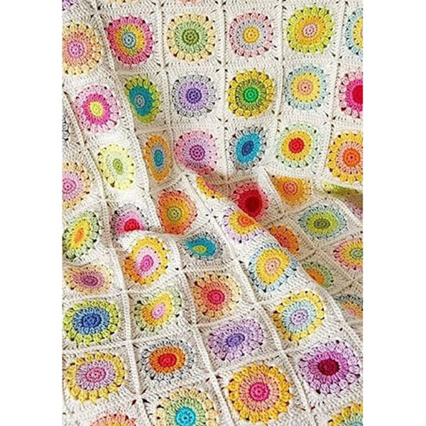 مفرش سرير كروشيه من القطن – بطانية ملونة بأسلوب أفغاني – أفسانه
