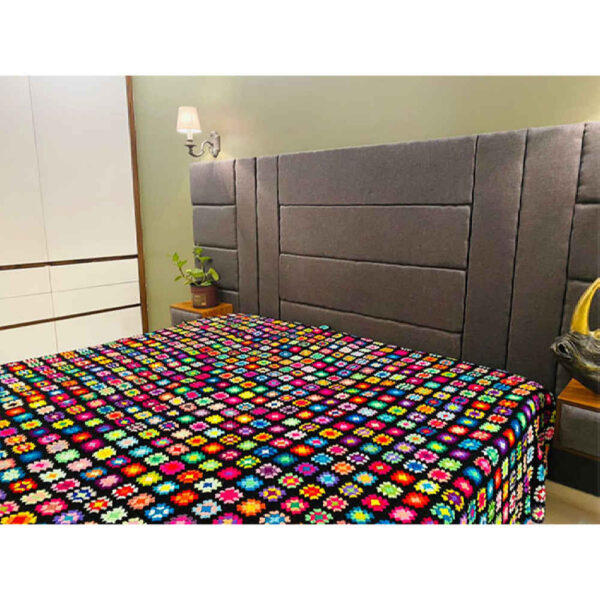 مفرش سرير كروشيه من القطن - بطانية ملونة بأسلوب أفغاني - أرميتا