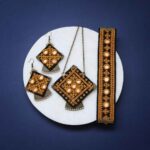 مجموعة عقد وسوار وأقراط مزخرفة إيرانية موديل آينه كاري