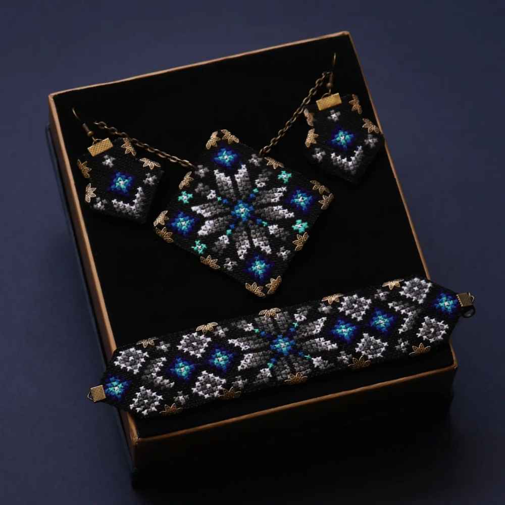 مجموعة عقد وسوار وأقراط مزخرفة إيرانية موديل رنا