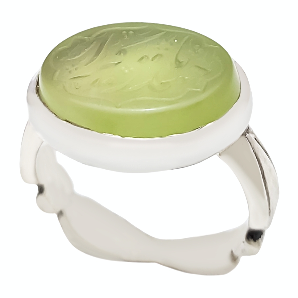 حلقة فضية إسلامية من العقيق اليمني للرجال – يا حيدر كرار