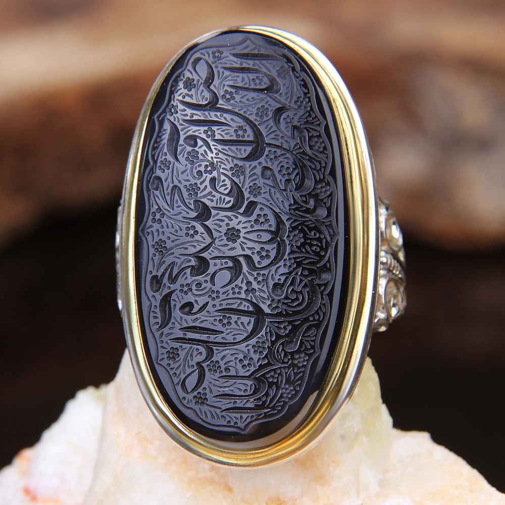 حلقة فضية إسلامية من العقيق اليمني للرجال – الصلاة