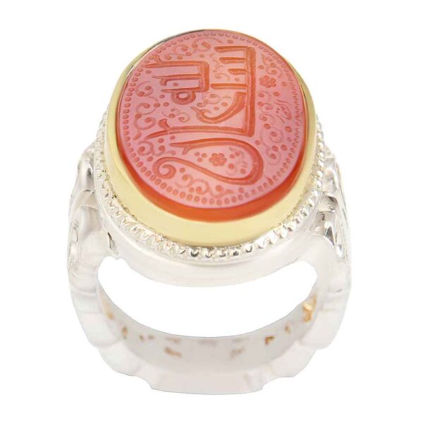 حلقة فضية إسلامية من العقيق اليمني للرجال - سبحان الله