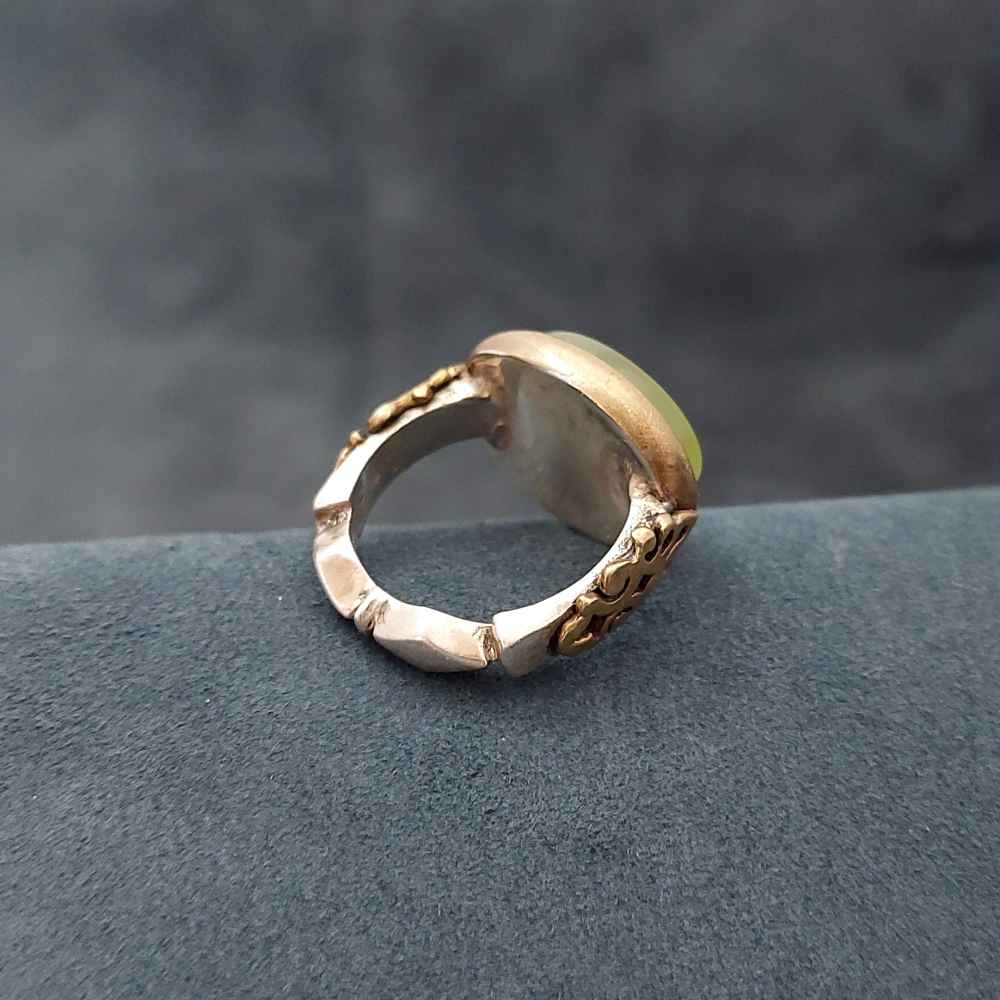 حلقة فضية إسلامية من العقيق اليمني للرجال – يا علي