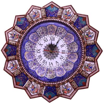 ساعة حائط إيرانية خشبية يدوية – فن خاتم، إيليكا