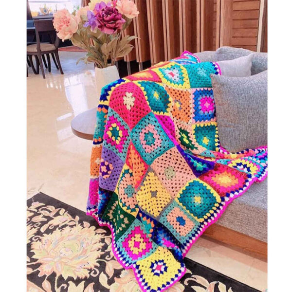 لحاف كروشيه للكنبة والسرير بوهو متقلب باريا