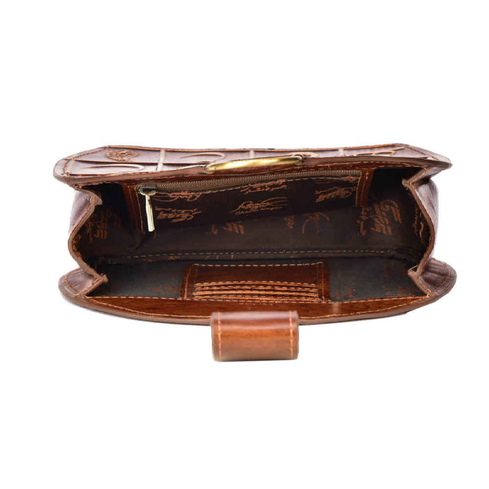 حقيبة ساتشيل من الجلد الحقيقي بنمط البيزلي – موديل ريما