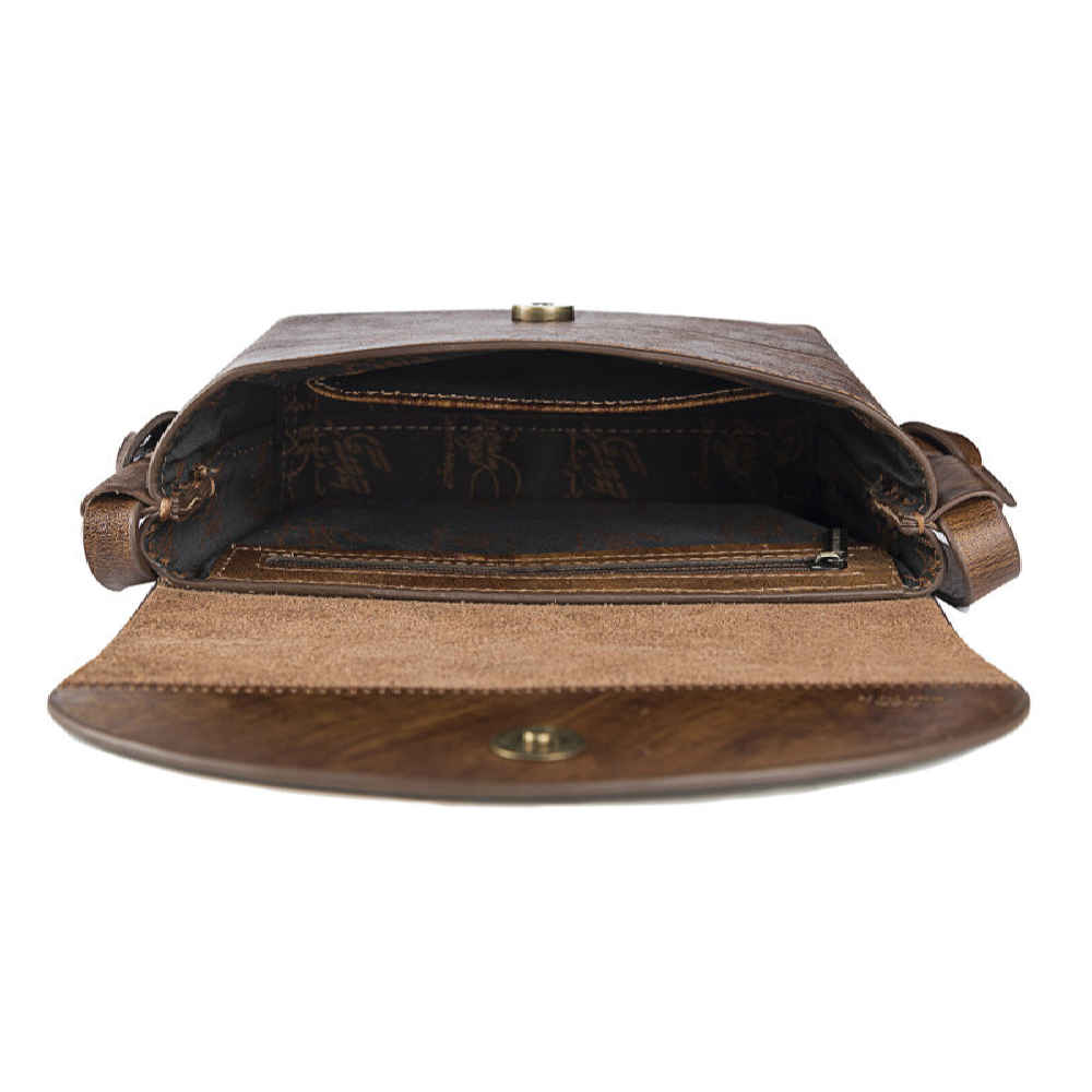 حقيبة كروس بودي من الجلد المصنوع يدويًا – تصميم رسا للخط الفارسي