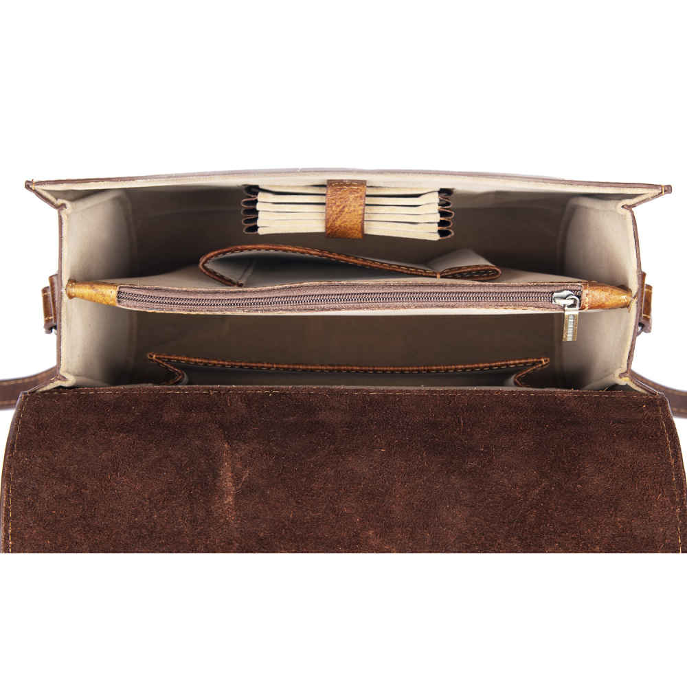 حقيبة كروس بودي فاخرة من الجلد المصنوع يدويًا – إصدار تذهيب