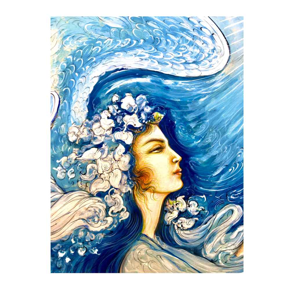 الرسم التصويري منمنمة فارسية الأصلي: ألوان مائية على الكرتون – نيايش بواسطة رسول مطمضي