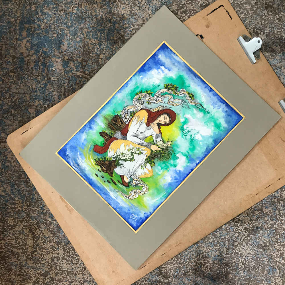 الرسم التصويري منمنمة فارسية الأصلي: ألوان مائية – نساء بواسطة رسول مطمضي